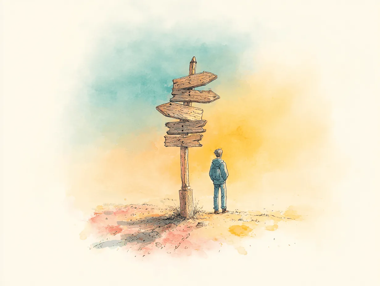 Signpost with many arrows symbolizing the choice between Arabic dialects